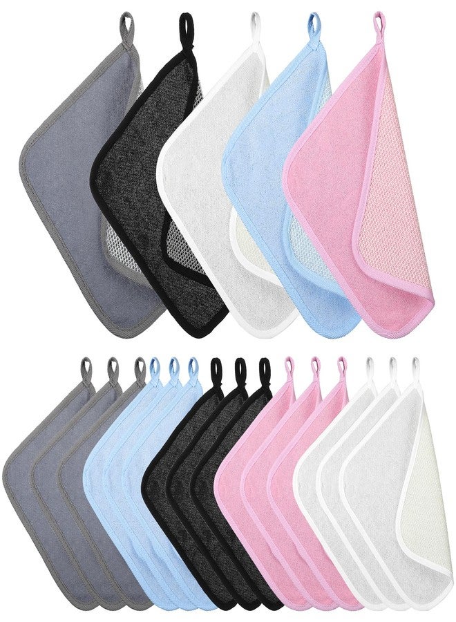 Molain 20 Pcs Exfoliating Washcloths, Double Sided Wash Cloths for Showering, Exfoliating body scrubber, Exfoliating Shower Towel for Women and Men - Image 1